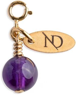 N'damus London Amethyst Gemstone & Charm - Metallic