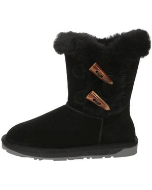 EverAu Australia Stork Horn Toggle Button Short Boots - Black
