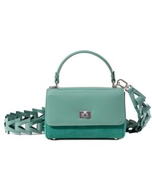 Jurgi Brand Mint Patent Leather & Suede Lili Top Handle Bag - Green