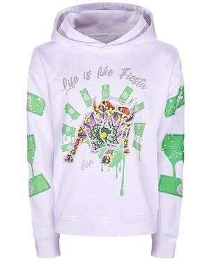Miracles Manifester Inspirational Affirmation Hoodie With Reflective Design - White