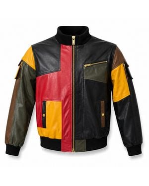 Zasta Studio Artifact Theory Leather Bomber Jacket E - Orange