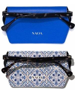 Naoa Two Pack Apple-Leather Slim Glasses Case Royal Amalfi - Blue