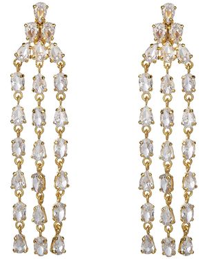 Bounkit Ava Earrings Clear Quartz Pierced - Metallic