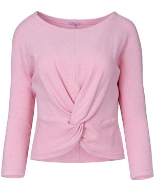 Oh!Zuza Delicate Knit Blouse With Fancy Tie - Pink