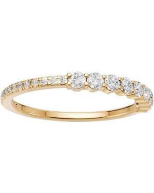 Aya Fine Jewelry Elegant Graduated Diamond Stacking Band - Metallic