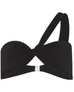 Veroni Swim Onyx Ruched One Shoulder Top - Black