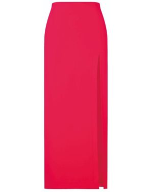 NAZLI CEREN Lea Crepe Midi Skirt - Red