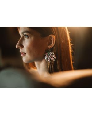 The Pink Reef Hibiscus Earring - Black