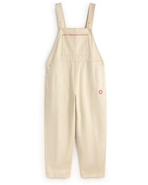 Thinking Mu Light Hand-Embroidered Dungarees - White