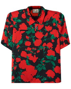 Maison de H Oeil De Boeuf Chinese Blossom Noir Polo - Red