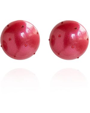 Saule Label Gaia Mini Crystal Earrings - Red