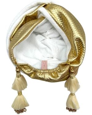 Julia Clancey Zia Golden & Ivory Terry Didi Dorado Turban - Metallic