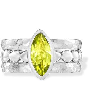 Dower & Hall Cleopatra Twinkle Stacking Rings Set - White