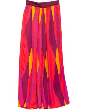 Niza Trousers With Waistband And Elastic Waist On The Back And Pocket Samoa - Red
