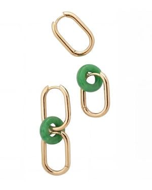seree Della Convertible Link Jade Earrings - Metallic