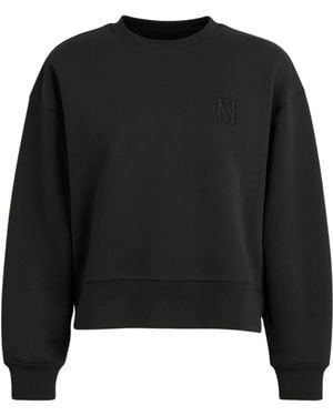 Nocturne Minimal Embroidered Logo Sweatshirt - Black