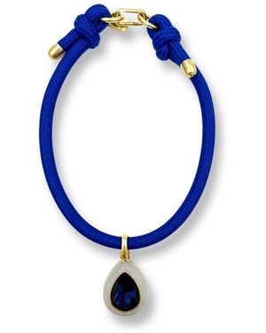 Michael Nash Jewelry Lena Aqua And Sapphire Crystal Drop Necklace - Blue