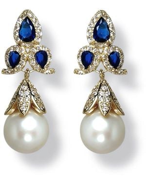 Ninemoo Royal Iris Natural Pearl Earrings - Blue
