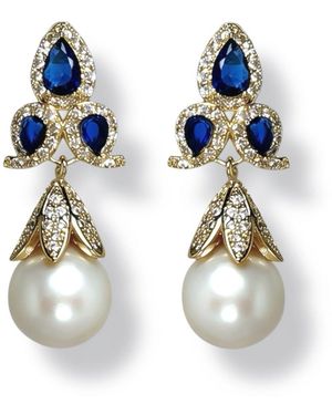 Ninemoo Royal Iris Natural Pearl Earrings - Blue