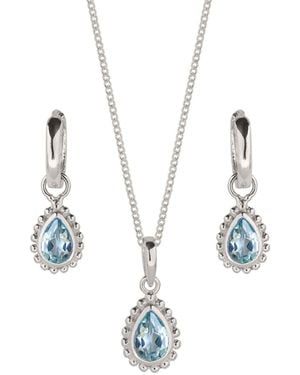 Charlotte's Web Jewellery November Birthstone Sterling Necklace And Earring Set - Metallic