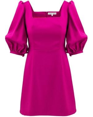 Noria Anis Kiara Puff-Sleeve Minidress - Purple