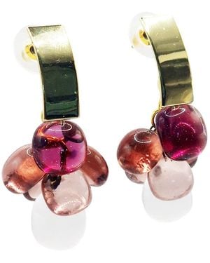 Laura Daili Glass Vineyard Earrings - Red