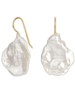 Katy Faye Iris Pearl Earrings - Metallic