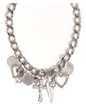 Caramel Vintage Jewellery Love Sex & Money Charm Necklace - Metallic