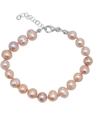 Spero London Natural Freshwater Real Pearl Strand Bracelet - Metallic
