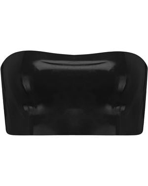 Elissa Poppy Latex Crop Top - Black