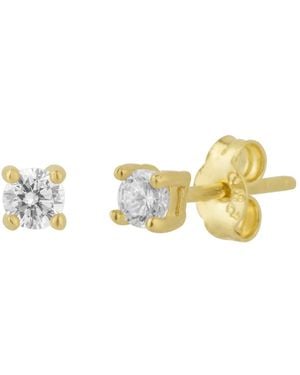 Spero London Fine 3Mm Diamond Stud Earrings 14Ct Solid - Metallic