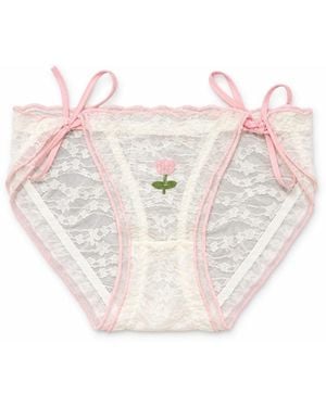 ADIBA Ivory Bloom Lace Brief - Pink