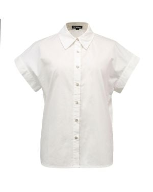 Smart and Joy Minimalist Short Sleeves Cotton Shirt - White