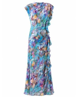 We Are Kindred Harper Silk Maxi Dress-Ocean Veil - Blue