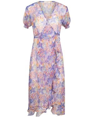 Introvertie VIENNA Vienna Lucky Lilacs Silk Wrap Dress Maxi - Purple