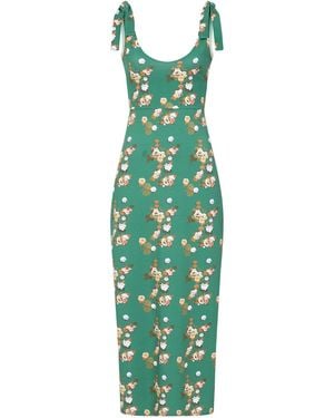 Sophie Cameron Davies Floral Cotton Maxi Dress - Green