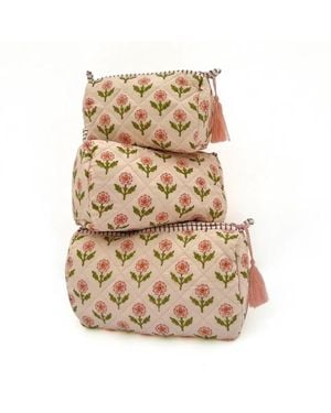 Echo of Pink Cosmetic Bag - Natural
