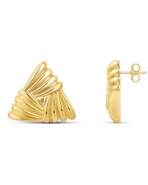 SHYMI Textured Triangle Statement Studs - Yellow