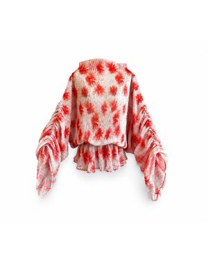 Mohala Grey Kahe Blouse - Red