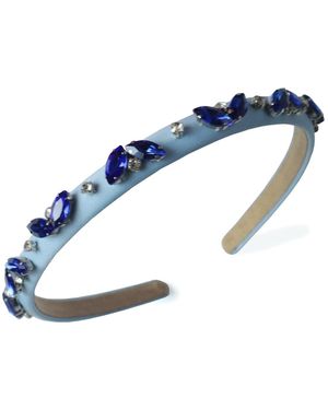 2KStyle Virginia Crystal Hand-Embellished Satin Headband - Blue