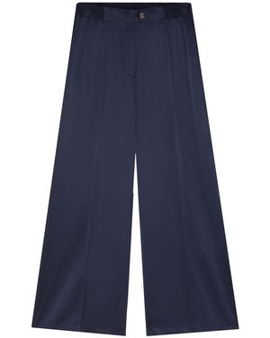 The Summer Edit Lexi Sports Luxe Silk Trouser - Blue
