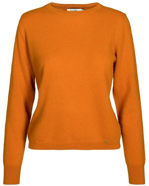 tirillm Sasha Basic Cashmere Pullover With Round Neck, Burnt - Orange