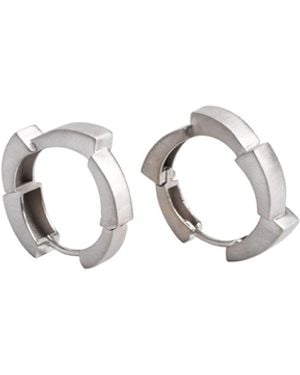 Gutta Design Big Rung Earring Rhodium Plated - White