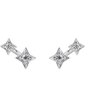BLOOMTINE | Earth Angel HQ Illuminess Mini Sterling Shooting Star Studs - Metallic