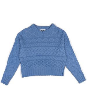Gigi Knitwear Cable Cotton Jumper - Blue