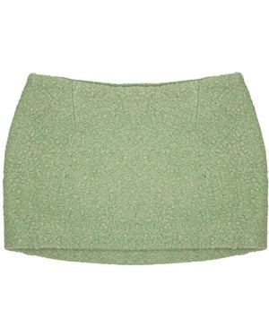 28Natelier Sage Faux Fur Mini Skirt - Green