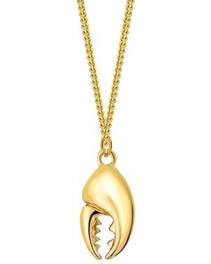 True Rocks Mini Crab Claw 18Kt Plated Pendant - Metallic