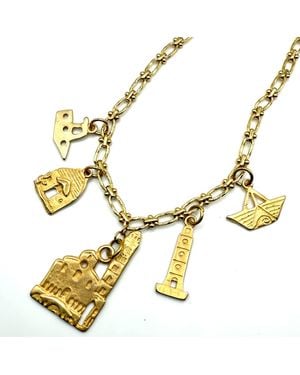 Achala Handcrafted Mediterranean Memories Charm Necklace - Metallic