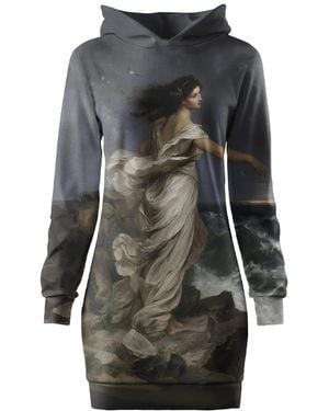 Aloha From Deer Windswept Oracle Oversize Hoodie Dress - Black