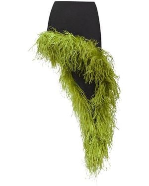 Maison sél Mini Asymmetric Crepe Skirt – - Green